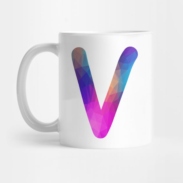 Letter V Capital Alphabet V Colorful Art Gift by Shariss